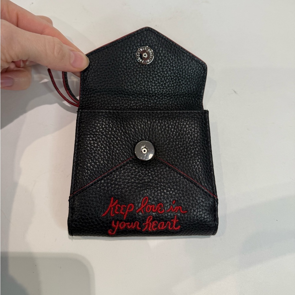 All My Lovin’ Compact Wallet Brighton Black Pebbled Leather Bifold Wallet. - Picture 3 of 7